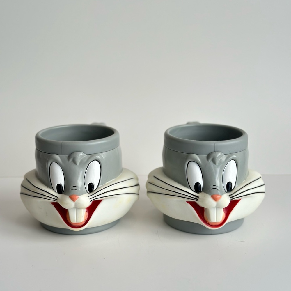 2 X Vintage 1992 WARNER Bros LOONEY Tunes KFC Promo COLLECTORS Mug ~ BUGS BUNNY